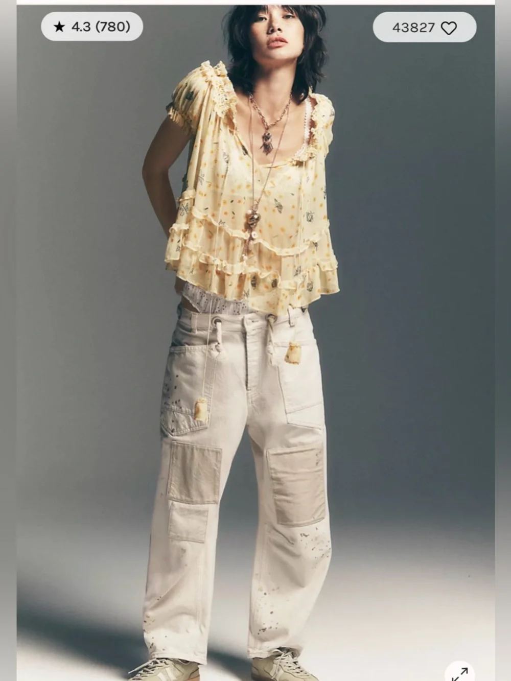Free People We The Free Moxie Pull-On Barrel Jeans. NWT. White.
